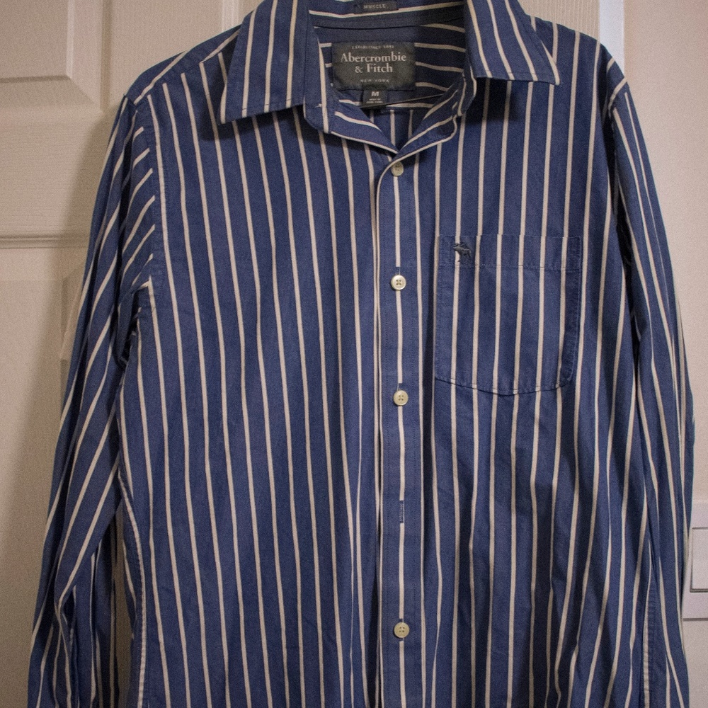 Abercrombie & Fitch Button-Down Blue/White Stripes